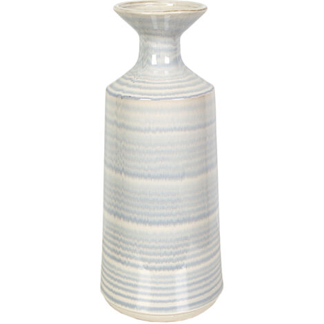 Florero Ceramica Blanca/Celeste 22358