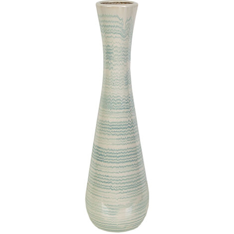 Florero Ceramica Blanca/Celeste 22361