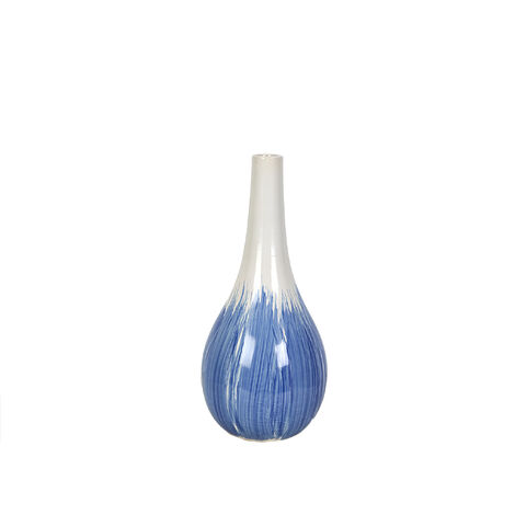 Florero Ceramica Blanco Azul 22324