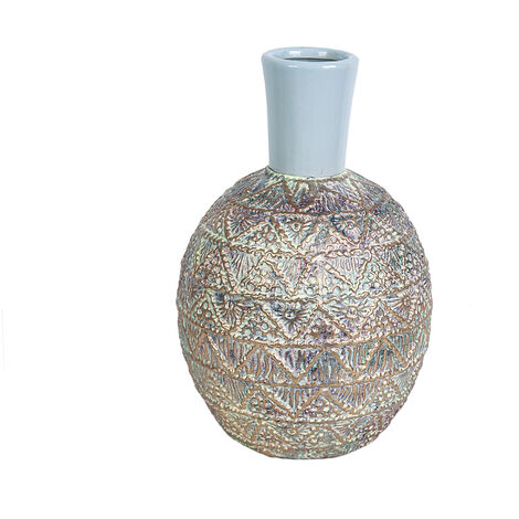 Florero Ceramica Efecto Cuerda 852312