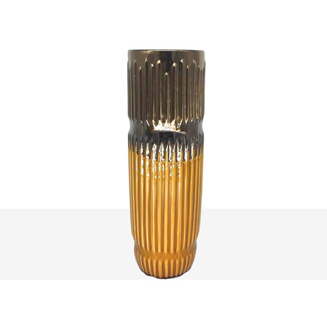 Florero Ceramica Vidriada Mostaza 31067