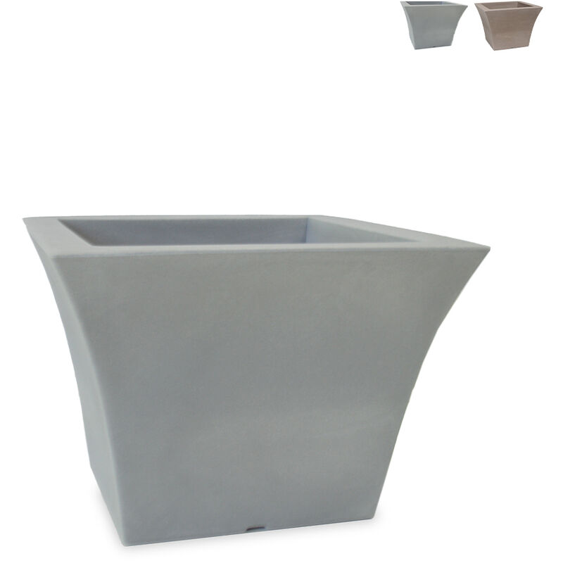 

Maceta cuadrada 40 x 40 cm macetero diseño salón terraza jardín Patio | Gris