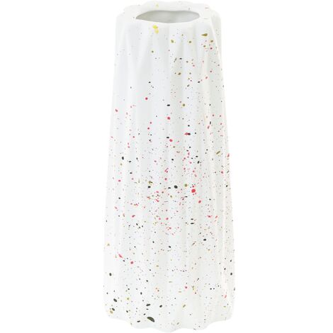 Florero de gres blanco crema 24 cm accesorio decorativo minimalista Amaliada