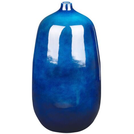 Florero de terracota azul oscuro 45 cm forma de tarro sala de estar Vitoria
