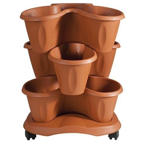 Florero Trébol con Platillo Terracota 30015