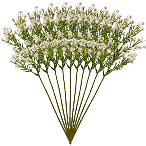 [Flores artificiales] Serie B de Oumeng: Paniculata, Rosa Ángel, Arreglo floral de novia de 10 piezas para jarrón y decoración de mesa.