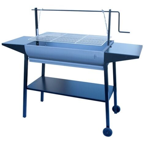 QFPLUS FLORES CORTES - 33717 - Barbacoa Curva con Cadenas y Ruedas 600 para Carbón y Leña