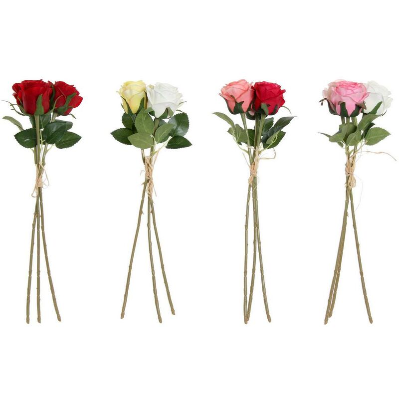 

Flores Decorativas DKD Home Decor Amarillo Blanco Rojo Tela Polietileno (4 pcs)
