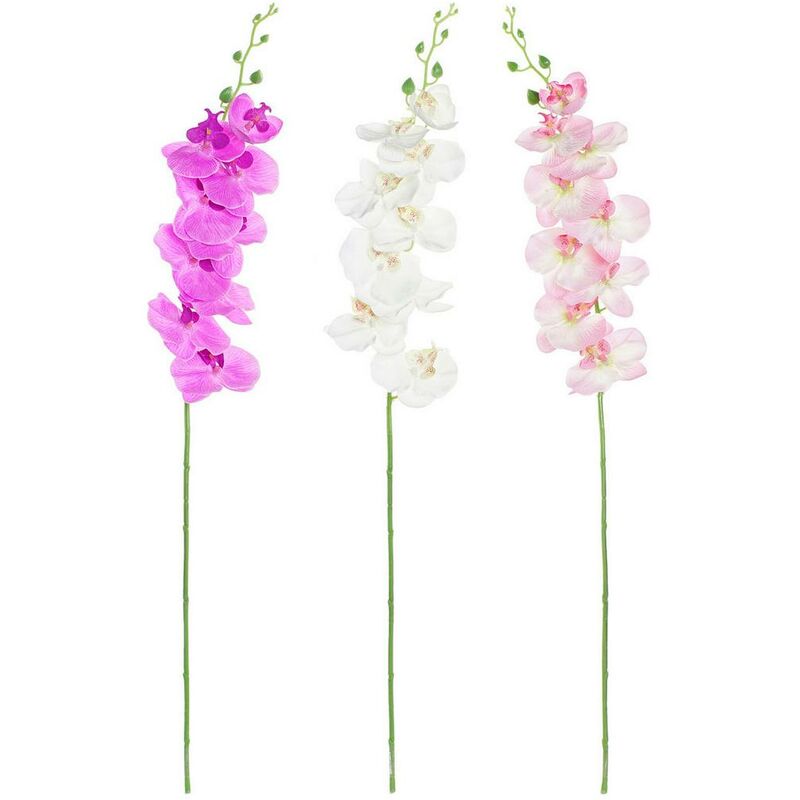

Flores Decorativas DKD Home Decor Blanco Rosa Poliéster Plástico Lila (3 pcs)