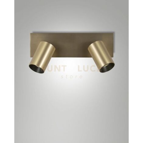 FLORES SPOT 2 LUCI OTTONE SATINATO ORIENTABILE ATTACCO GU10