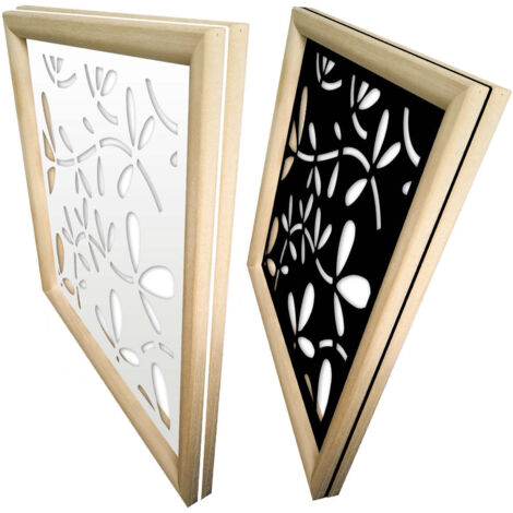 FLOREUS - Moduli Decorativi in Legno e PVC - Colore: bianco - Misura: 73x73 cm