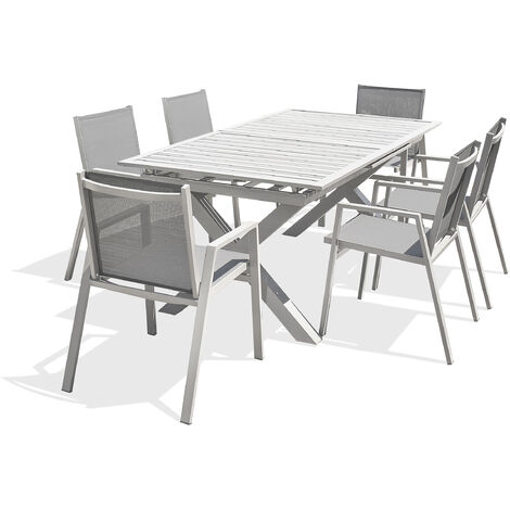 FLORIDE - Set da pranzo da giardino 6 posti in alluminio - DCB GARDEN