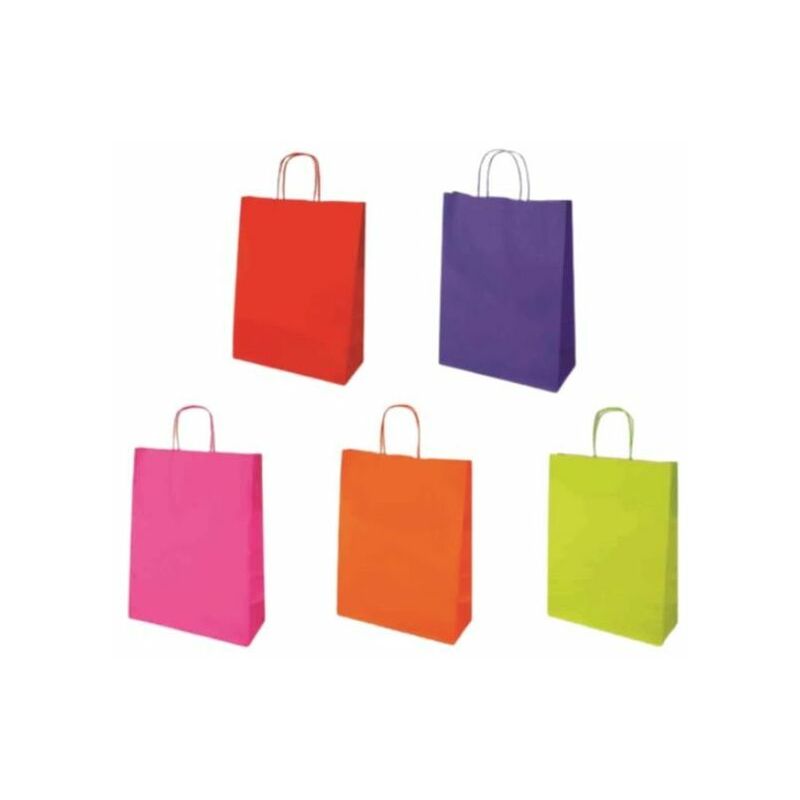 Image of Confezione 25 Shopper 23x10x32cm Jolly Colori Assortiti - Florio