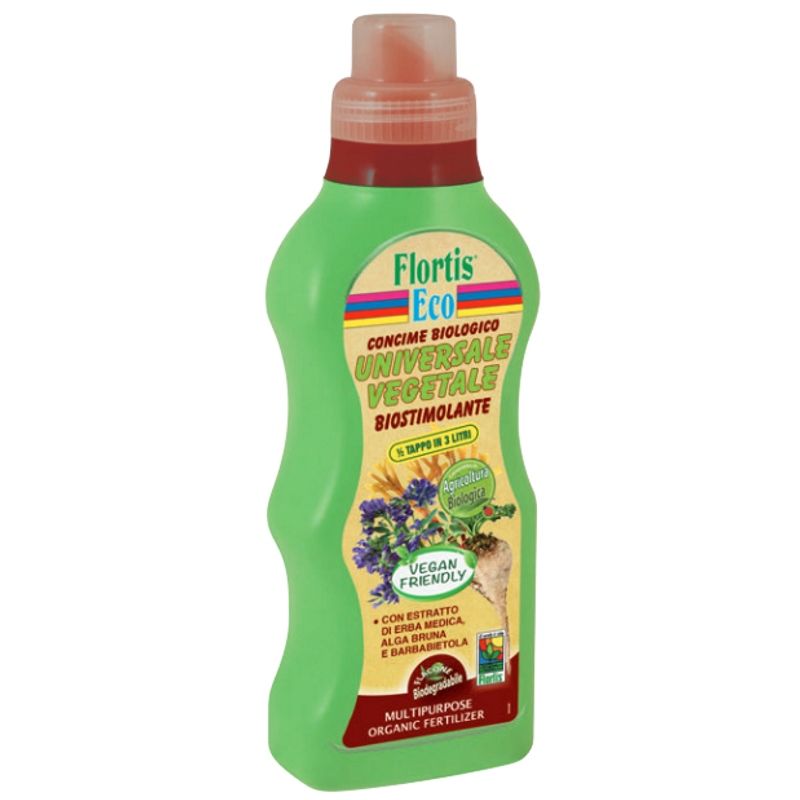 Flortis Concime Liquido Biologico Vegetale Universale 500ml Piante Giardino