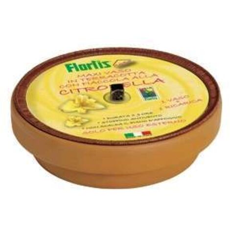 FLORTIS FIACCOLA CITRONELLA 16.5CM PROFUMATA IN COCCIO ANTI ZANZARE E INSETTI ZANZARILLO