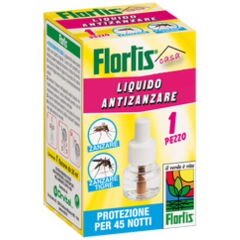 FLORTIS RICARICA LIQUIDO ANTIZANZARE 35ML ACCESSORI PROTEZIONE CASA INSETTI
