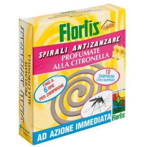 Flortis Spirali Antizanzare Profumate - Citronella, 10 Pezzi