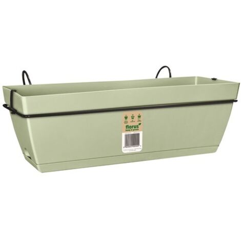 FLORUS - Balconnière Paris avec support 50 cm vert menthe