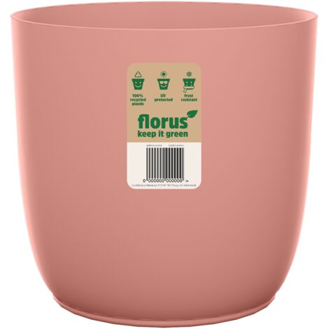 Florus Flow Flowerpot 18 Soft Pink Vaso Rotondo