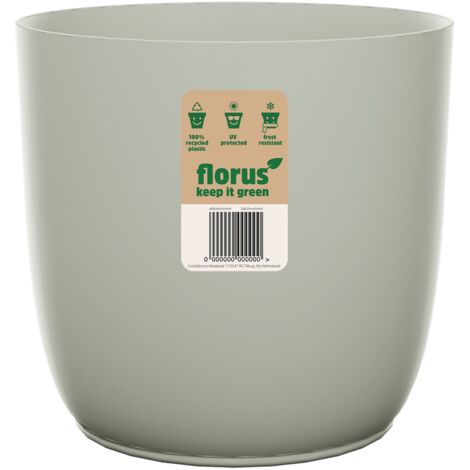 Florus Flow Flowerpot 25 Grey Vaso Rotondo