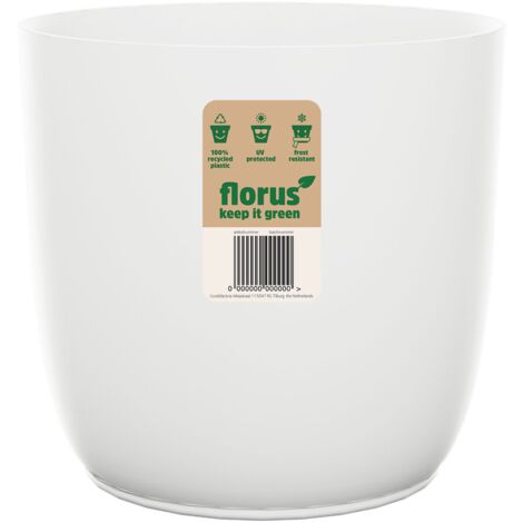 Florus Flow Flowerpot 30 White Vaso Rotondo