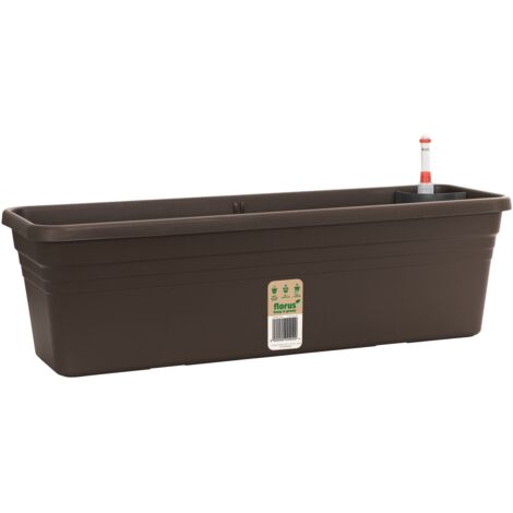 Florus Med. Balc.trough Watersystem 80 Brown Fioriera Rettangolare