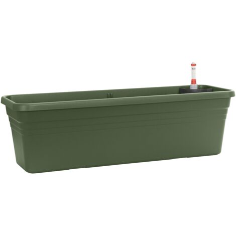 Florus Med. Balc.trough Watersystem 80 Green Fioriera Rettangolare
