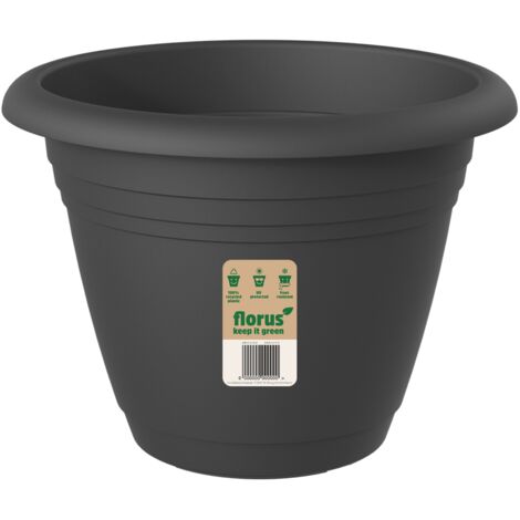 Florus Mediterran Campana Flowerpot 55 Anthracite Vaso Rotondo