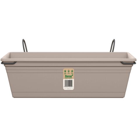 Florus Mediterran Kit Balconnière 50 - Gris - L 49 x B 27.5 x H 0 cm - Balcon - 100% recyclé