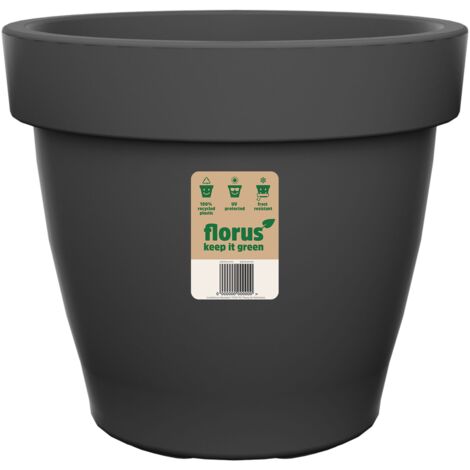 Florus Mood Campana Flowerpot 30 Anthracite Vaso Rotondo
