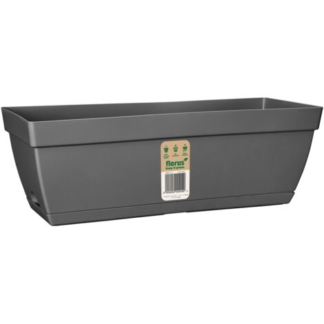 Florus Paris Balcony Trough 50 Anthracite Fioriera Rettangolare