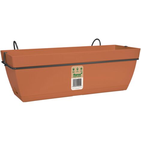 Florus Paris Balcony Trough Set 50 Terra Fioriera Rettangolare
