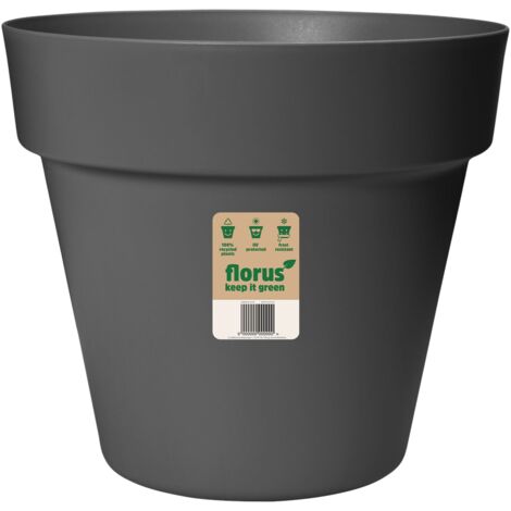 Florus Paris Flowerpot 18 Anthracite Vaso Rotondo