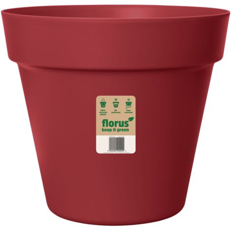 Florus Paris Flowerpot 40 Deep red Vaso Rotondo