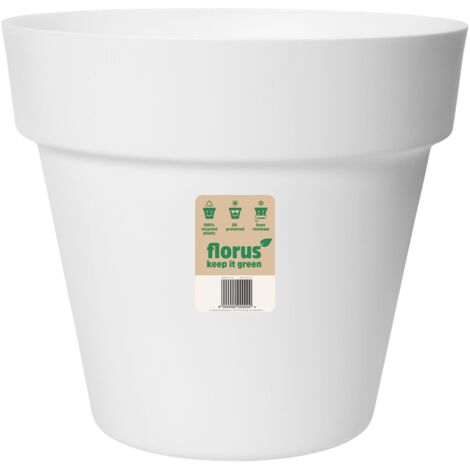 Florus Paris Flowerpot 60 White Vaso Rotondo