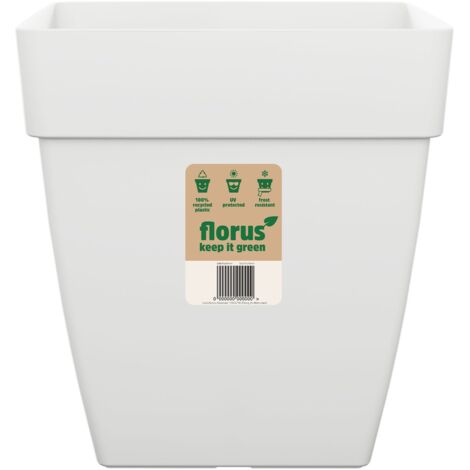 Florus Paris Quadro Flowerpot 30 White Vaso Quadrato