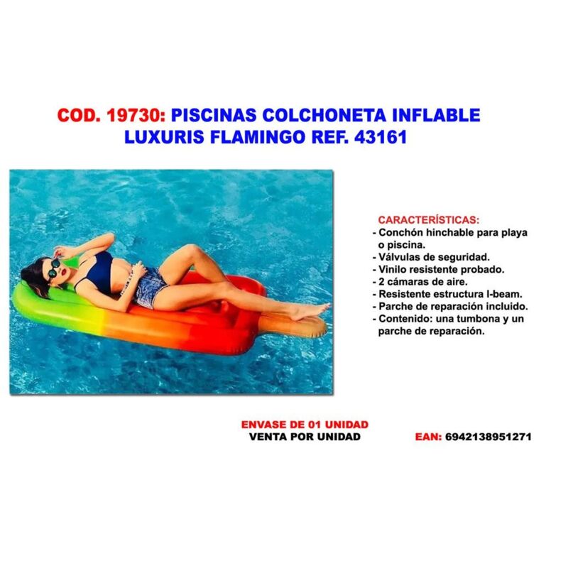 Piscinas Colchoneta Inflable Polo Pop Sicle 185X89 Cm