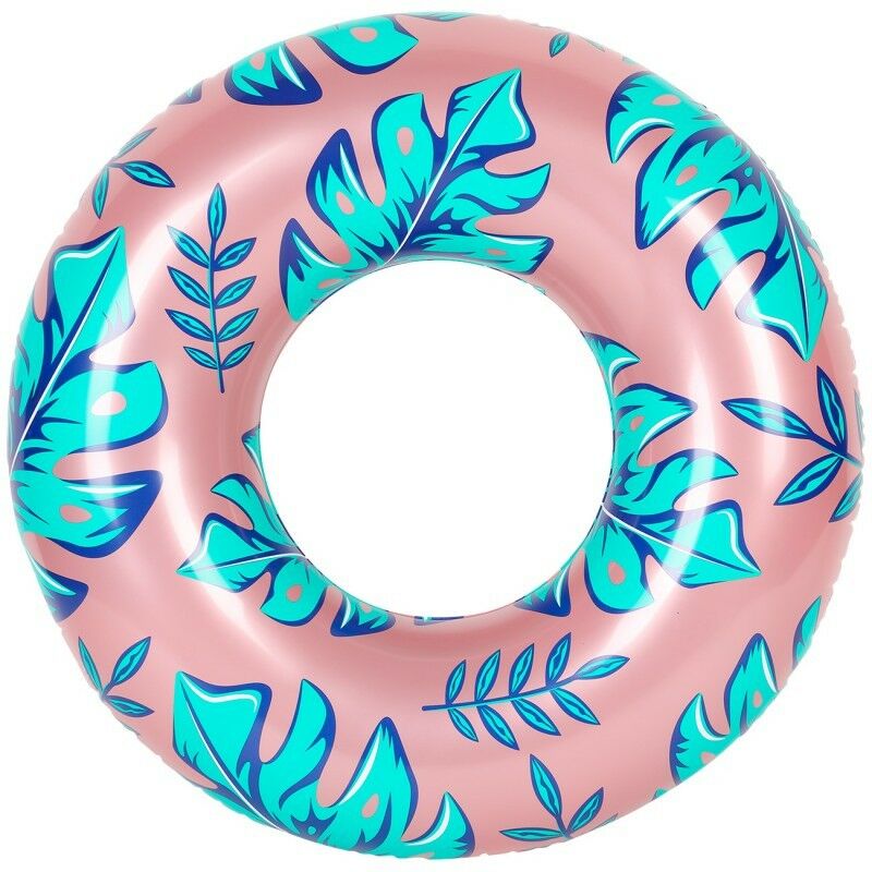 

Flotador redondo XXL para piscina y playa - Plantas tropicales ø130cm - Rosa