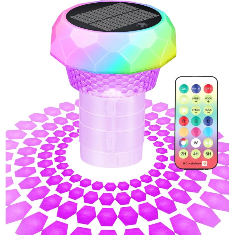 Flotteur de chlore de piscine avec lumière solaire, distributeur de