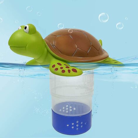 Flotteur de chlore, distributeur de chlore flottant pour piscines, mignon animal flottant chlorinateur piscine distributeur de tablettes panier de chlore pour tablettes chimiques F- dontodent