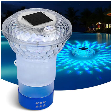 Flotteur De Cloro Avec nergie Solaire En Forme De T Avec Luces
