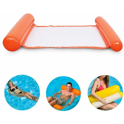 Flotteur Gonflable Piscine Flotteur Hamac De Natation Radeau de Flottant de inclinable léger de siège lit de hamac Tapis de Chaise Longue avec pompe à air, pour Plage, Partie, Vacances , 130 * 73 CM