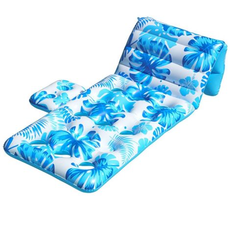 Flotteurs de piscine gonflables avec porte-gobelets pour adultes, dossier réglable, chaise longue gonflable, radeaux de piscine