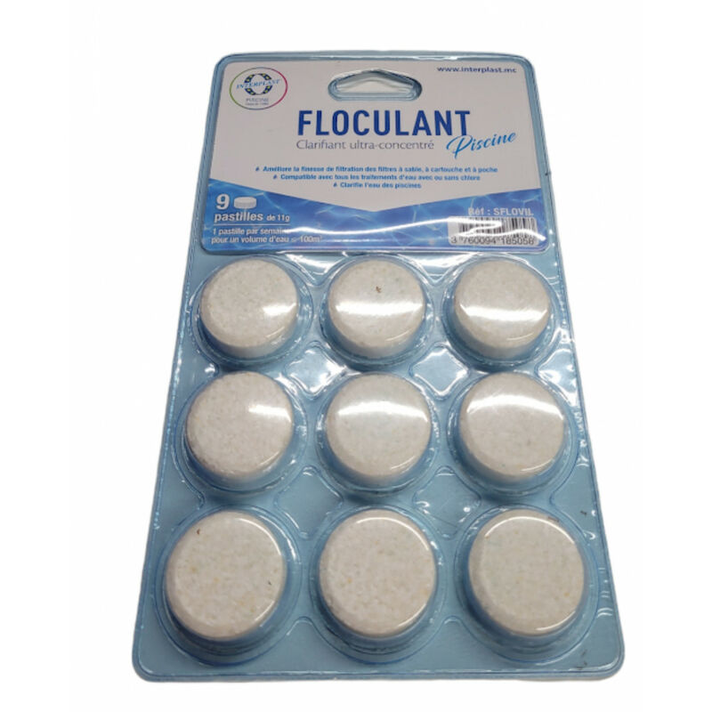 

9 comprimidos - floculante para piscinas. - Flovil