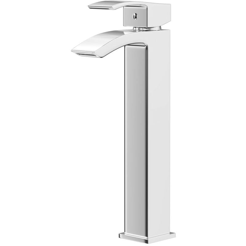 Flow Polished Chrome High Rise Basin Mixer Tap
