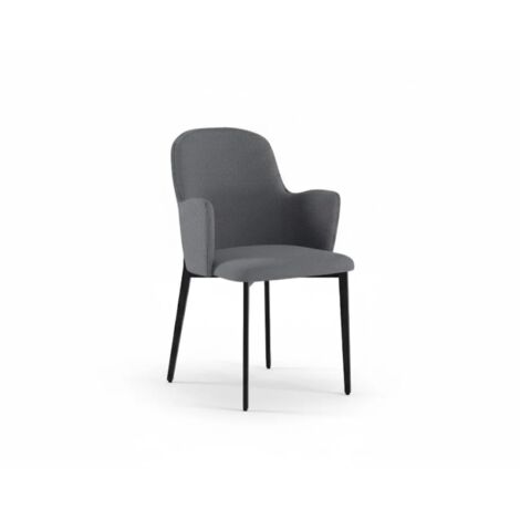 Flow, Set di 4 sedie in tessuto easy-clean Grigio Chiaro (53.5cm X 62.5cm H. 80cm)  Duzzle