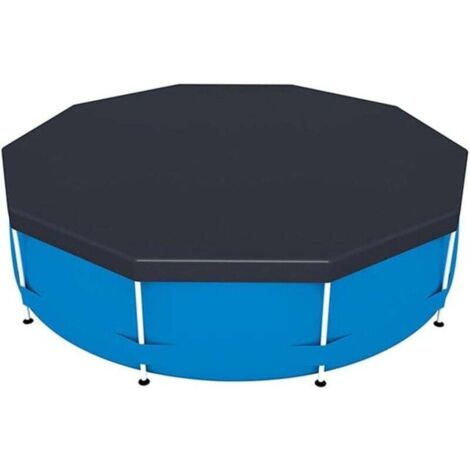 Flowclear Poolabdeckung (457 cm), Bestway Rundpoolabdeckung, aus dickem, gewebtem PE