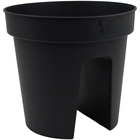 Flower Bridge Hanging Planter Plant Pot Fence Railing Balcony Decking Garden Pots (Round 28 x 25 cm, Anthracite)