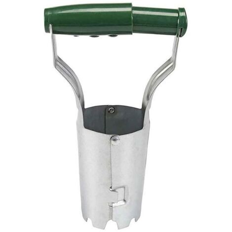Flower bulb planter made of steel with adjustable spring handle for loosening the soil, flower bulb planter for planting flower bulbs