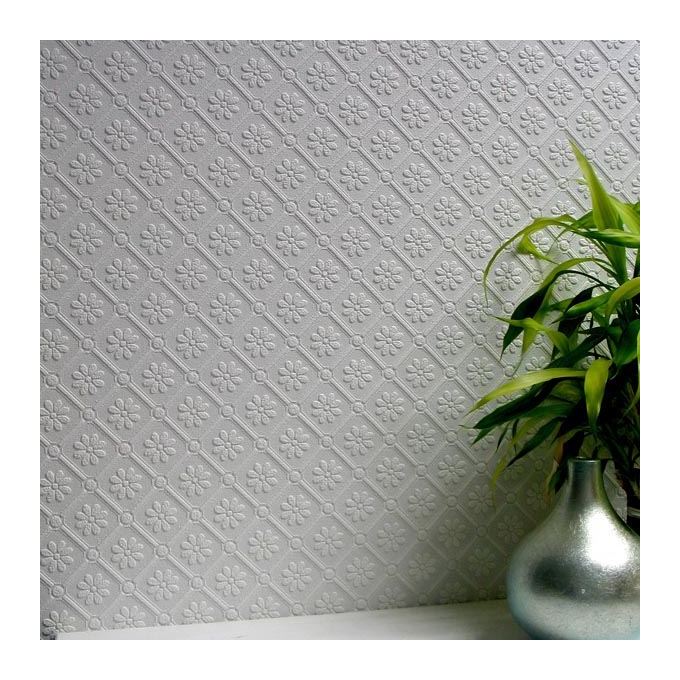 Textured Anaglypta Wallpaper with 3D Surfaces Embossing - Floral Flower Wallpaper Paintable Textured Wallpaper Paper Vinyl Wallpaper White